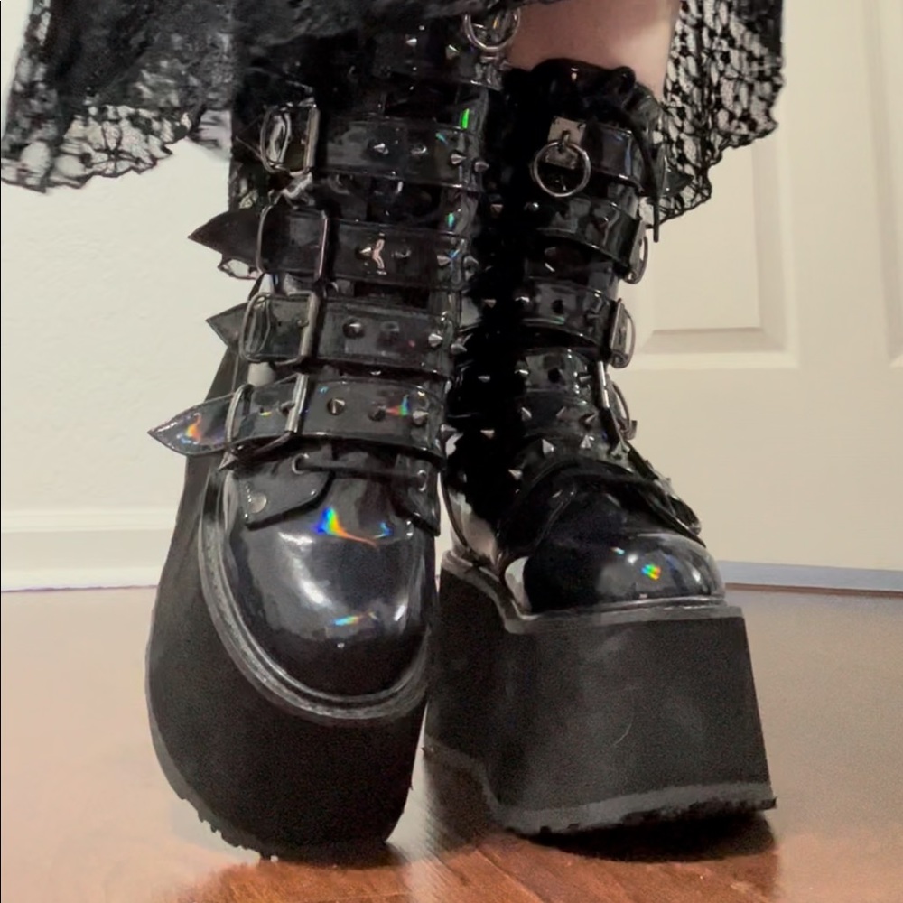 DEMONIA DAMNED 225 
Holographic
Size 7
OFFERS WELCOME!!! <33